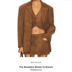 Women's Suede Brown Blazer